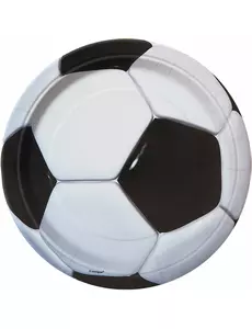 8 små fotbollstallrikar i kartong 18 cm