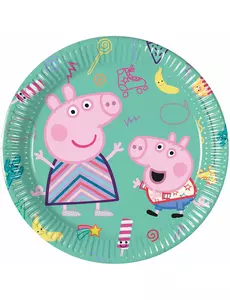8 små papperstallrikar Peppa Pig™ 20 cm