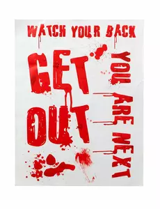 Blodig skylt get out 42 x 19 cm