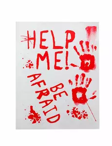 Blodig skylt help me 42 x 19 cm