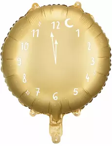 Gyllene aluminiumfolieballong midnattsklocka 45 cm