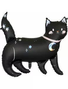 Aluminiumfolieballong svart katt Halloween 96 x 95 cm