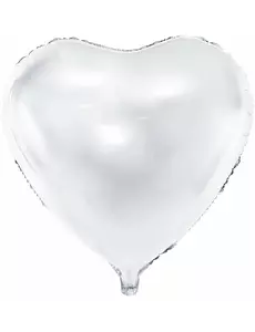 Vit hjärtformad aluminiumballong 45 cm