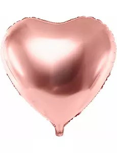 Metallisk roséguldfärgad hjärtformad aluminiumballong, 45 cm