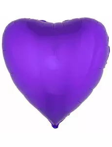 Lila hjärtformad folieballong 45 cm