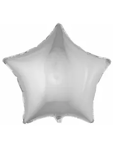 Stjärnformad silverfärgad aluminiumfolieballong 68 cm