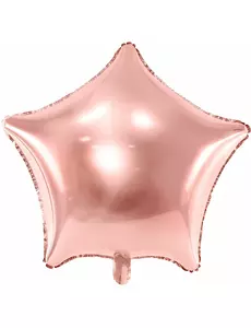 Metallisk roséguldfärgad stjärnballong i aluminium 48 cm