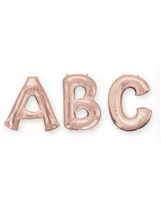 Bokstavsballong i roséguldfärgad aluminium 81 cm, Storlek: A