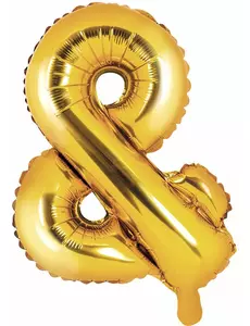 Aluminiumfolieballong symbol & guld 35 cm