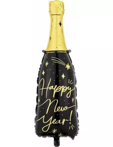 Jättestor aluminiumfolieballong flaska Happy New Year 98 cm