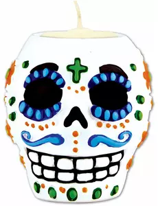 Dödskalleljusstake Dia de los Muertos 7 cm