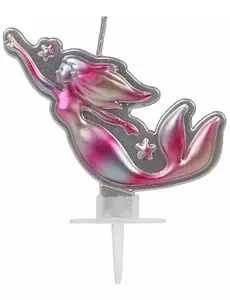 Ljus söt sjöjungfru rosa och silver 14 x 10 cm