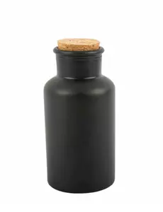 Matt svart apotekarflaska med kork 17 cm 500 ml