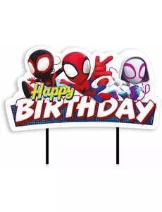 Tårtdekoration Happy Birthday Spidey och hans vänner™ 17,5 cm
