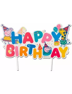 Tårtdekoration Happy Birthday Peppa Pig™ 17 cm