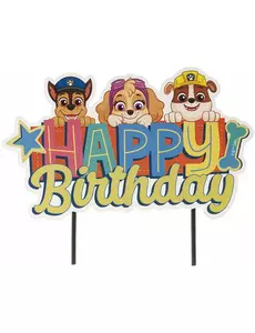 Tårtdekoration Happy Birthday Paw Patrol™ 17,5 cm