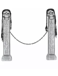 Lysande Halloween-dekoration gravfasad 72 cm