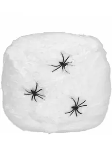 Vit spindelnätsdekoration med spindlar 20 g Halloween