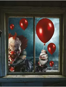 Fönsterdekorationer skräckinjagande clown 30 x 40 cm