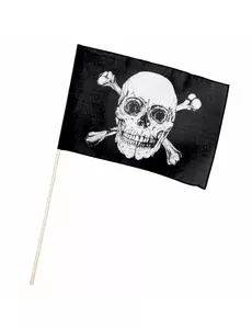 Piratformsflagga på pinne 30 x 45 cm
