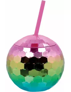 Regnbågsfärgad discokulsmugg 600 ml