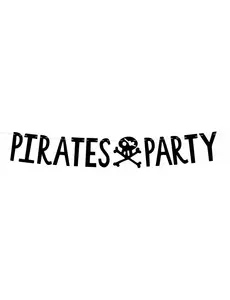 Girlang i svart kartong Pirates Party 14 cm x 1 m
