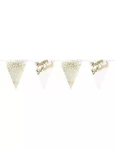 Lyxig vimpelgirlang happy birthday guld 6 m