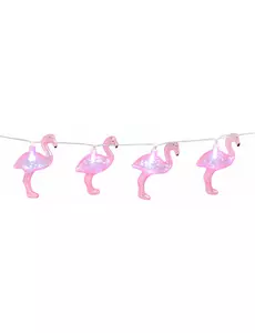 Ljusslinga med rosa flamingor 140 cm