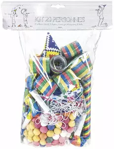 Flerfärgat partykit för 20 personer