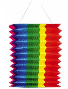 Randig flerfärgad papperslykta 20 cm