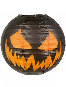 Skräckinjagande pumpaformad papperslykta 25 cm