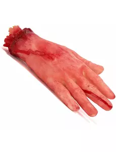 Blodig avhuggen hand Halloween
