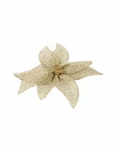 Poinsettiarosett i tyg med träpärla 15 cm