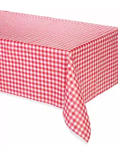 Röd vichyplastduk 137 x 274 cm