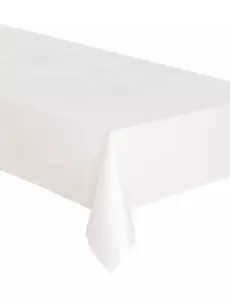Vit rektangulär plastduk 137 x 274 cm