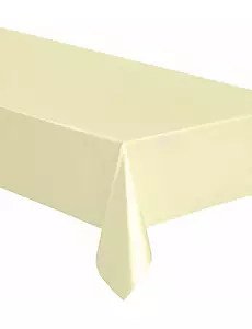 Rektangulär plastduk elfenbensfärgad 137 x 274 cm