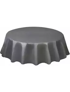 Rund silverfärgad plastduk 213 cm