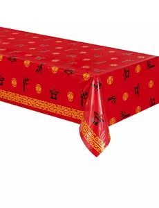 Röd plastduk Asien 137 x 274 cm