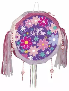 Piñata Happy Birthday blommor 45 cm