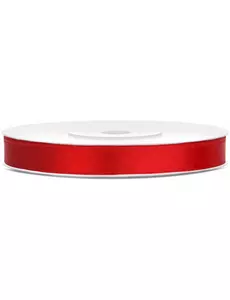 Rött satinband 0,6 cm x 25 m