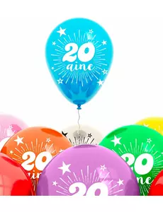 Påse med 8 ballonger 20 år