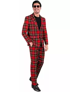 Tartantryckt maskeraddräkt skotsk plus size vuxen, Storlek: XX-Large