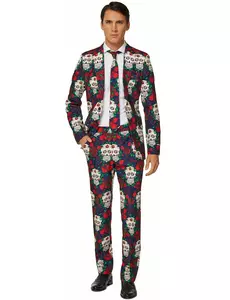 Mr. Skull Day of the Dead-maskeraddräkt herr Suitmeister™, Storlek: Small (EU 44-46)
