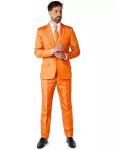 Mr. Solid orange herrkostym Suitmeister™, Storlek: Small (EU 44-46)