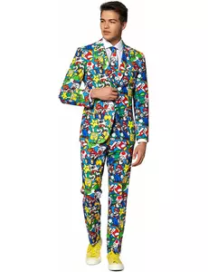 Mr. Super Mario™ vuxenmaskeraddräkt Opposuits™, Storlek: Small/Medium (EU 48)