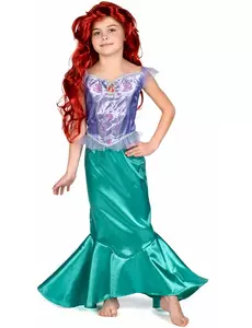 Klassisk Ariel den lilla sjöjungfrun™-maskeraddräkt flicka, Storlek: 7-8 år (124 - 136 cm)