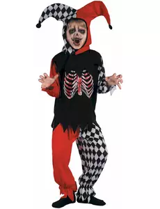 Blodig harlekinmaskeraddräkt pojke, Storlek: 4-6 år (110-120 cm)