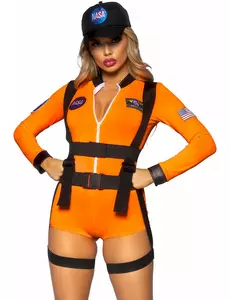 Astronautmaskeraddräkt, sexig jumpsuit, dam, Storlek: Large (44-46)