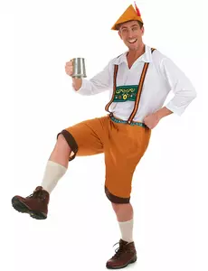 Bayersk brun maskeraddräkt herr, Storlek: Large