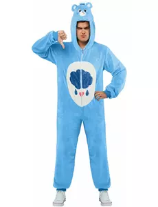 Blå Bisounours™ Touronchon-maskeraddräkt vuxen, Storlek: Large